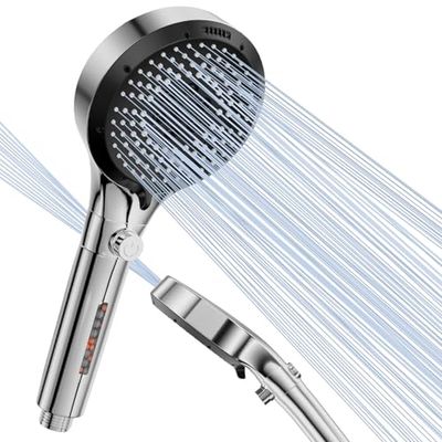 Diboniur Alcachofa de Ducha con Filtro, Cabezal Ducha Alta Presion con 6 Modos de Chorro, Antical Alcachofa de Ducha Grande, Ducha Baño de Extraíble Ahorro (Sin Manguera)