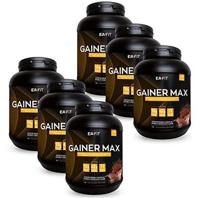 EAFIT-GAINER MAX - Prise de masse Gaine musculaire-Boisson hyperglucidique-Double Chocolat-Un apport de glucide,de vitamines pour le sport pour la prise de poids-Shaker proteine pour la musculation
