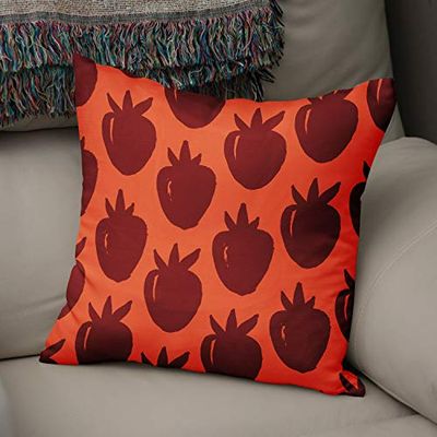 BonaMaison Fodera per Cuscino Arancio e Bordeaux Cotone e Copricuscini Federa per Divano Casa Soggiorno Camera da Letto Decorazione Interni ed Esterni, Dimensioni: 50x50 - Prodotta in Turchia