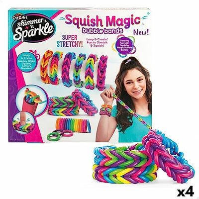 BigBuy Juguetes Kit Creación de Pulseras Cra-Z-Art Plástico 3,4 x 0,3 x 2,7 cm 4 x 8 x 3,5 cm (4 Unidades)
