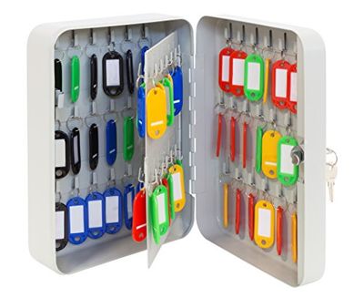 Arregui PLL90 Sleutelkast met vaste haken, 90 sleutels, sleutelsafe van staal, met meegeleverde sleutelhangers, eenvoudige wandmontage, 30 x 24 x 8 cm, grijs