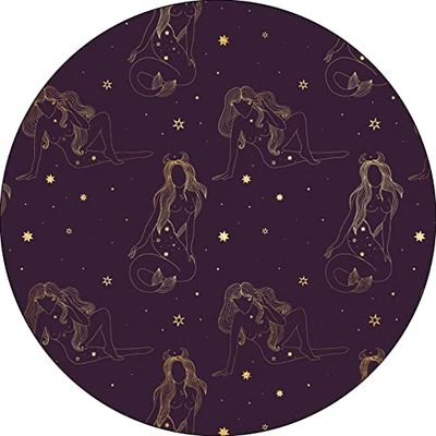 Bonateks, Ronde digitaal bedrukte muismat, antislip onderkant, voor kantoor en thuis, diameter: 22 cm
