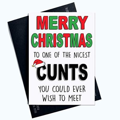 Grappige Onbeleefde Kerstkaarten Vrolijk Kerstmis C*nt Card voor Vriend Kerstmis Collega Card Vriendje Xmas Card Vrolijk Xmas Banter Grappen PC651