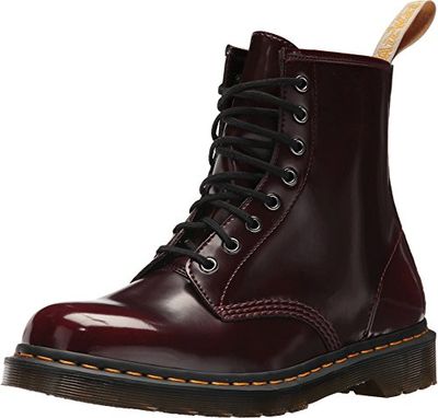 Dr. Martens Vegan 1460, Botas Clásicas Mujer, Red Cherry Red-Brush Cambridge 600, 47 EU