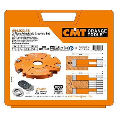 CMT ORANGE TOOLS 694.022.35 SET 2 TESTE X CANALI LATERALI REGOLABILI HW D=170X20-39X35