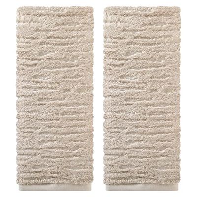 SKL Home CloudSoft Lot de 2 Serviettes essuie-Mains en Coton Avoine