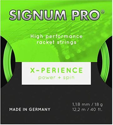 Signum Pro Xperience snarenset voor volwassenen, uniseks, 12 m, neongroen, tennissnaar, één maat