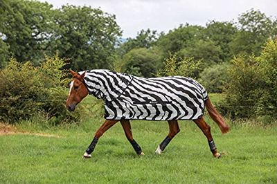 Bucas Buzz-Off - Coperta per mosche Zebra, collo completo, 165