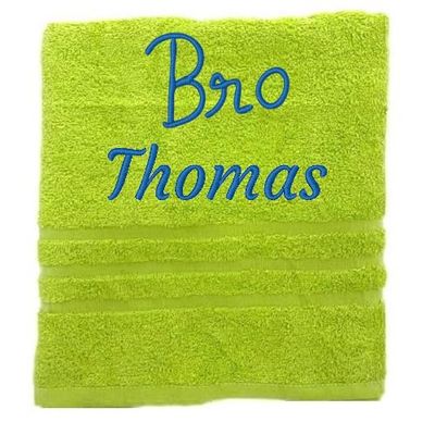 Asciugamano personalizzato con nome splendidamente ricamato Asciugamano da bagno Asciugamano in cotone 100% Asciugamano da bagno con nome (140 x 70 cm, Bro)