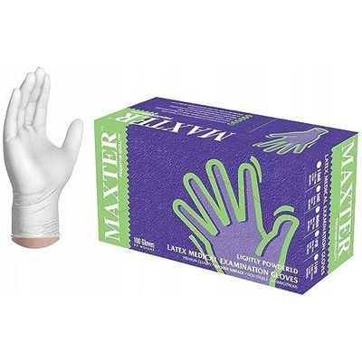 Maxter unisex st., storlek Latex engångshandske pulverlackerad 100 st grön, vit, M EU