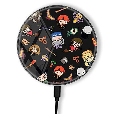 Originele en officieel gelicentieerde Harry Potter inductieve oplader, draadloos laadstation voor telefoon of tablet, laadstation, draadloze oplader, hoge afdrukkwaliteit, USB, 2 A, 10 W