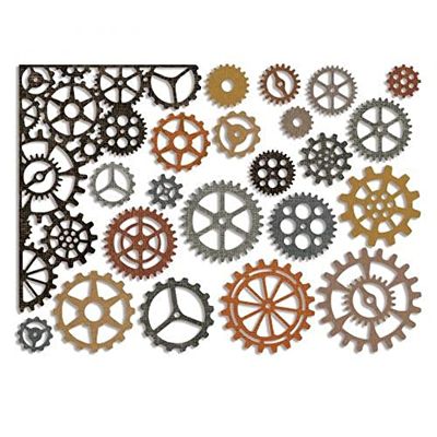 Sizzix 661184 Thinlits Die Set 22PK-Gearhead by Tim Holtz, Carbon Steel, Multi-Colour, 19.1 x 14.5 x 0.5 cm