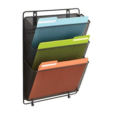 Safco Onyx Wall/Panel Organiser with Triple Basket