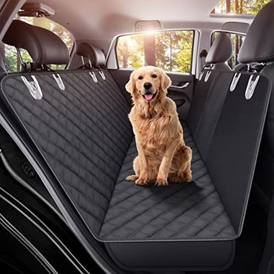 GXT, Coprisedile posteriore per cani, per auto, SUV e camion, con finestra in rete, antigraffio, antiscivolo e impermeabile, colore: nero