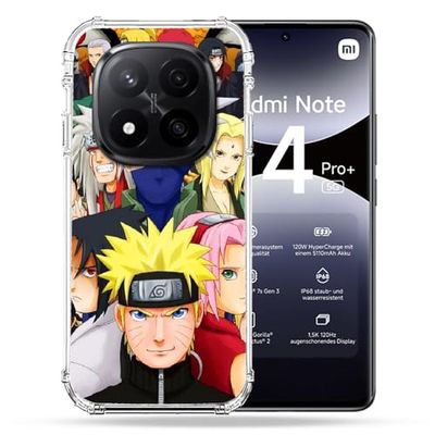 Cokitec Versterkte hoes voor Xiaomi Redmi Note 14 Pro Plus 5G Manga Naruto Team