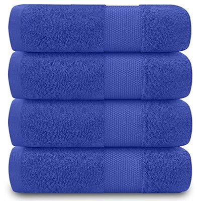 GC GAVENO CAVAILIA Gaveno Cavailia Egyptian Cotton Thick Absorbent 700 GSM Miami [Pack of 4-Royal Blue, Hand Towel (50x85 Cm)