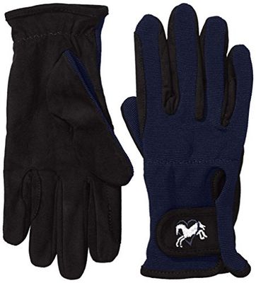 Riders Trend 1007064 Gants d'équitation - Noir/Bleu - S