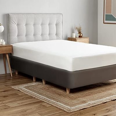 Silentnight Couette en Coton Riche Drap-Housse, Blanc, Double