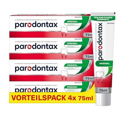 Parodontax Dentifrice original - 4 x 75 ml - Aide à réduire et à prévenir les saignements des gencives