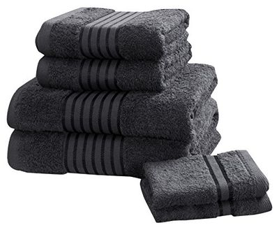 Rapport WINTWL-6-PC-GREY Windsor-Juego de 6 Toallas, Algodón, Gris, 120 x 70 x 1 cm