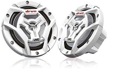 Jvc CS-DR6201MW Altavoces Marinos de 2 vías de 160mm | Altavoces Coaxiales para Barco con Frecuencia de Respuesta 60-18400 Hz y Nivel de Presión del Sonido 87dB/WM. Cono Woofer de Mica Carbón