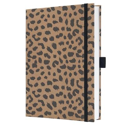 SIGEL JN851 Jolie Notebook, Pure Cheetah, Lined, 15,2 x 20,3 cm, hardcover, 192 Pages, Brown, Black