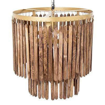 LÁMPARA TECHO HIERRO/MADERA, 1XE27 MAX.25W NO INCLUIDA_45X45X43CM, CABLE: 100CM