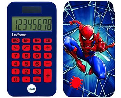 LEXIBOOK C45SP Pocket Spider-Man, Conventional and Advanced Calculator Functions, Rigid Protective Cover, with Battery, Blue/red