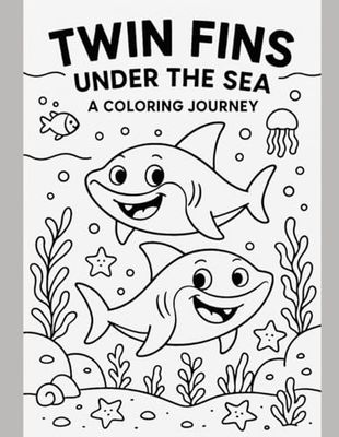 Twin Fins Under the Sea: A Coloring Journey: Swim, color, and explore the magical ocean with Finn and Flynn, your favorite twin shark friends!