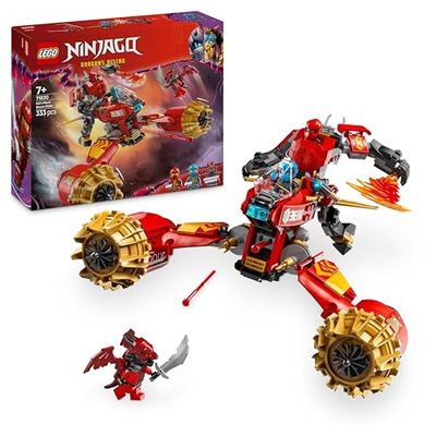 LEGO Ninjago La Moto tempête du Robot de Kai - Jeu de Construction Ninja avec 3 minifigurines Dont NYA équipée de 2 katanas d’Or - Idée de Cadeau d’Anniversaire pour garçon dès 7 Ans 71830