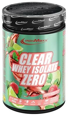 IronMaxx Clear Whey Isolate Zero - Strawberry Mojito 400g | Protéine de lactosérum isolée sans sucre ni lactose | Boisson claire au goût fruité rafraîchissant
