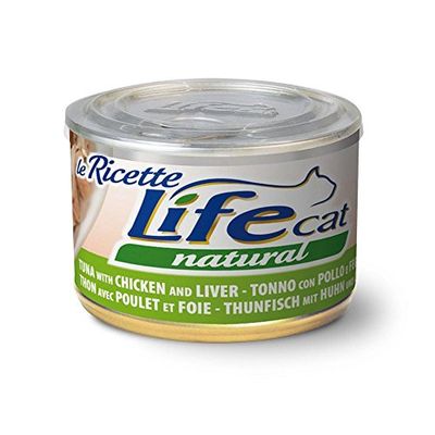 Life Cat 102321 Lattina Le Ricette con Tonno, Pollo e Fegatini, 150 Grammi