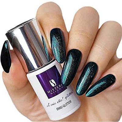 Mistero Milano Smalto glitterato – Smalto UV – Smalto LED – Nail Polish – Smalto Ibrido con glitter – Copertura completa – 7 ml OMG!