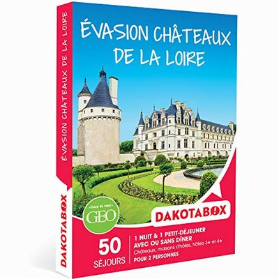 Dakotabox - Coffret cadeau Évasion châteaux de la Loire - Idée cadeau voyage - Une ou deux nuits avec ou sans dîner pour 2
