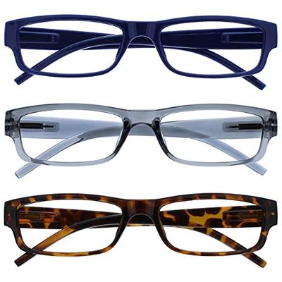 The Reading Glasses Company La Société Lunettes De Lecture Bleu Gris Brun Léger Confortable Lecteurs Valeur Pack 3 Hommes Femmes RRR32-372 +2,50