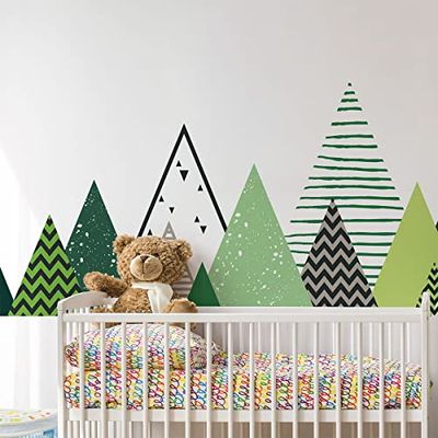 Stickers muraux Enfants - Décoration Chambre bébé - Autocollant Sticker Mural géant Enfant Montagnes scandinaves DARKA - 90x155cm