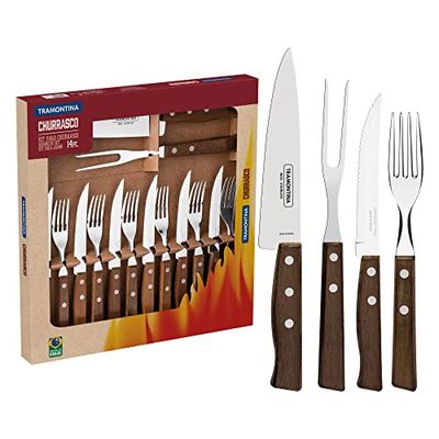 Tramontina Talheres tradicionais para carne, aço inoxidável, castanho, 14-tlg