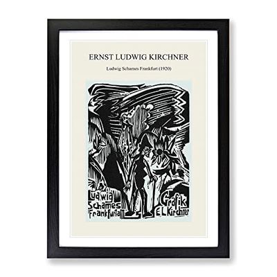 Ludwig Schames Frankfurt By Ernst Ludwig Kirchner Exhibition Museum Painting Framed Wall Art Print, Ready to Hang Picture for Living Room Bedroom Home Office Décor, Black A2 (64 x 46 cm)