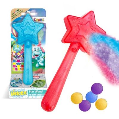INKEE Wand, Varita Mágica para bañera para Utilizar con Bombas de baño Drops y Fruity Pack, en Tres Colores aleatorios, Incluye 5 bathdrops