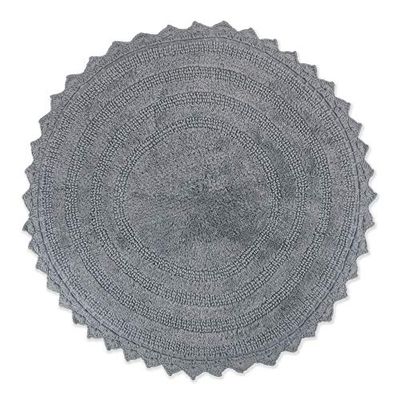 DII Crochet Collection Tapis de Bain réversible, Rond, 70 cm de diamètre, Gris