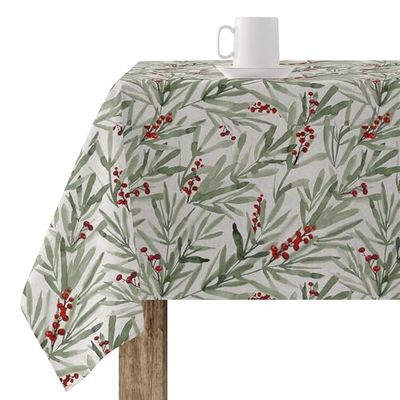 BELUM | Resin Christmas Tablecloth 100 x 140 cm 100% Resin Cotton Stain Resistant (Non-Plastic-Coated) Merry Christmas Model 46