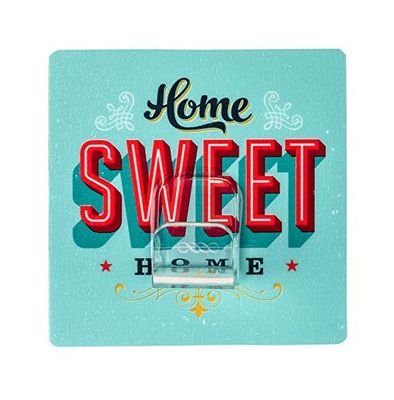 WENKO Static-Loc® gancho para bolso Home Sweet Home - fijar sin taladrar, Plástico (PET), 8 x 8 x 3.5 cm, Multicolor