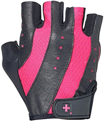 Harbinger Dames Pro gewichtheffen, lederen palmbescherming, workout fitness handschoenen, zwart, medium