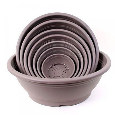 – Maceta redonda, plástico, taupe, 20 – 60 cm diámetro 59012