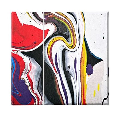 Homemania Kleurbord, 3-delig, Abstract from Living, Room-Multicolor, 69 x 3 x 50 cm, HM203PKNV-39, polyester, hout