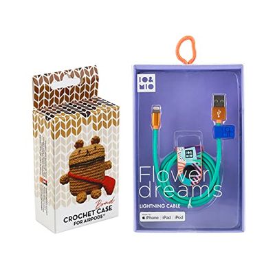Custodia Airpods Crochet Brad + cavo dati USB-Lightning Flower Dreams