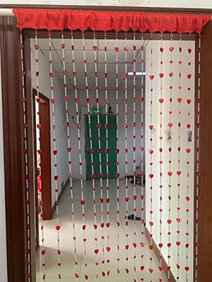 ZiDeTang Acrylic Beaded Door Curtain Home Décor Tassel Room Divider Curtain (100cm by 195cm, Heart Red)