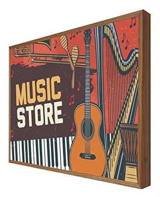 Cartel Vintage Iluminado con Luz Leds Pop Art: Music Store