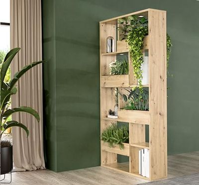 Forte Polypody - Libreria in legno di quercia Artisan, 110,1 x 200 x 25,8 cm (L x A x P)