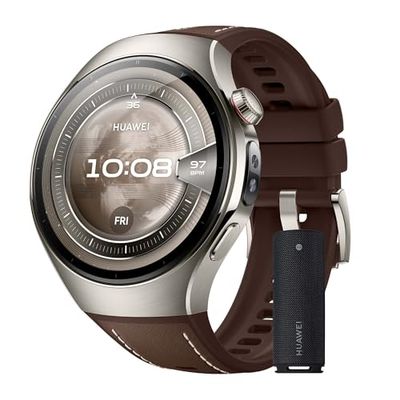 HUAWEI Watch 5, 46mm Smartwatch, + Sound Joy 2 Negro, Multi-Sensor Revolucionario X-Tap, SpO2 con la Yema del Dedo, Health Glance, ECG, HRV, eSIM, Android & iOS